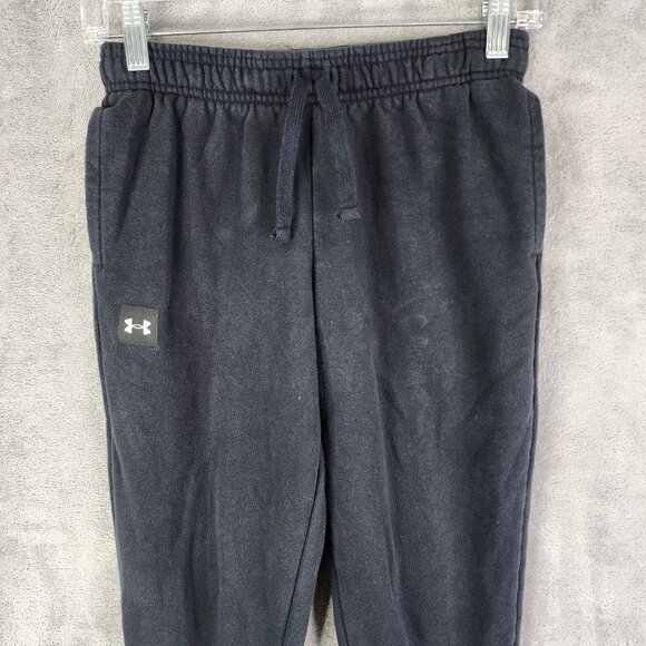 Boys Black Under Armour Jogger Pants Cotton & Polyester Drawstring Size YLG - Picture 4 of 12